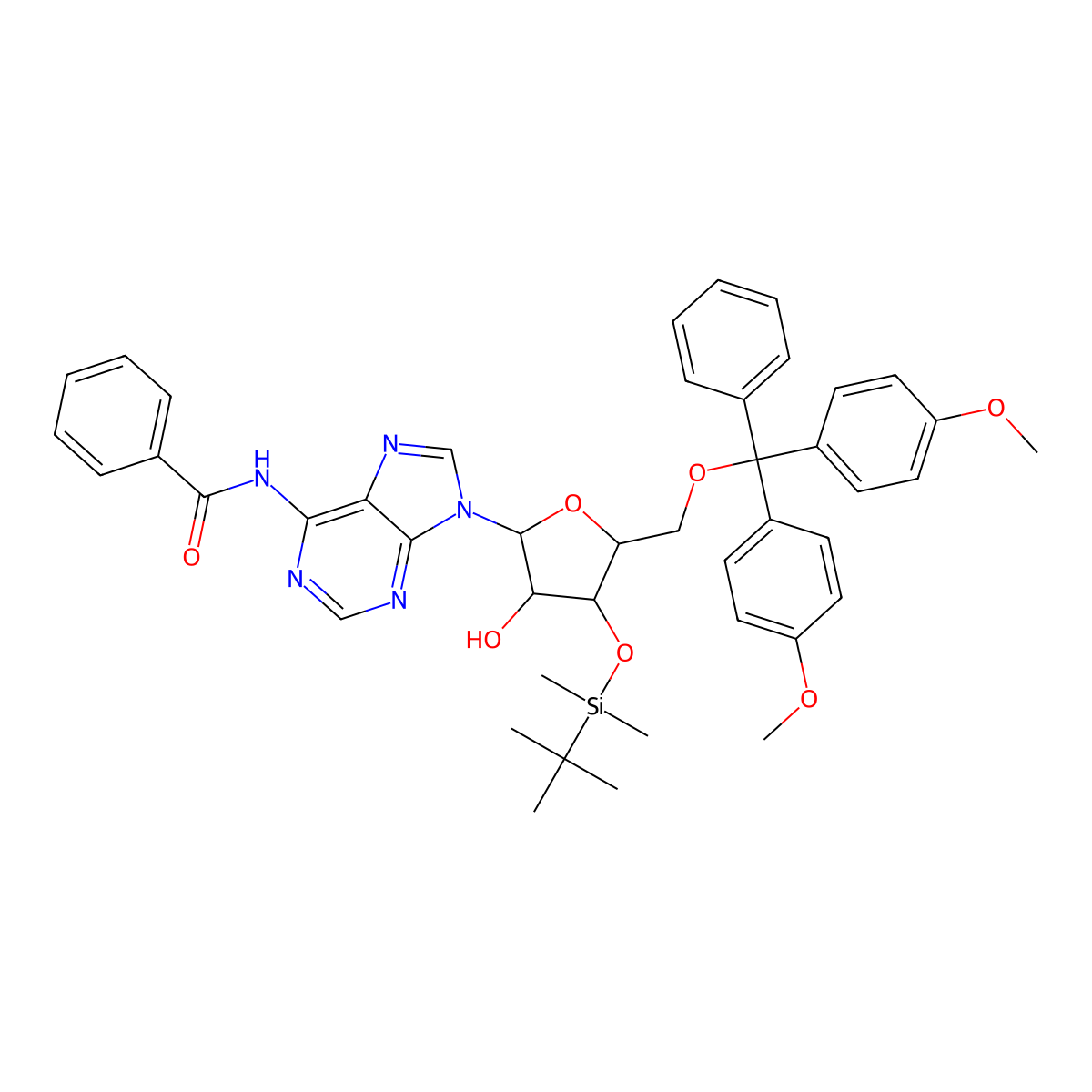 5'-DMT-3'-TBDMS-Bz-rA molecular structure, CAS 81256-88-4