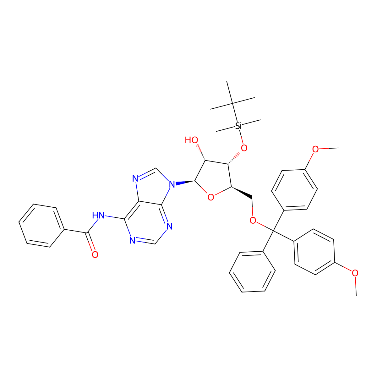 5'-DMT-3'-TBDMS-Bz-rA molecular structure, CAS 81256-88-4