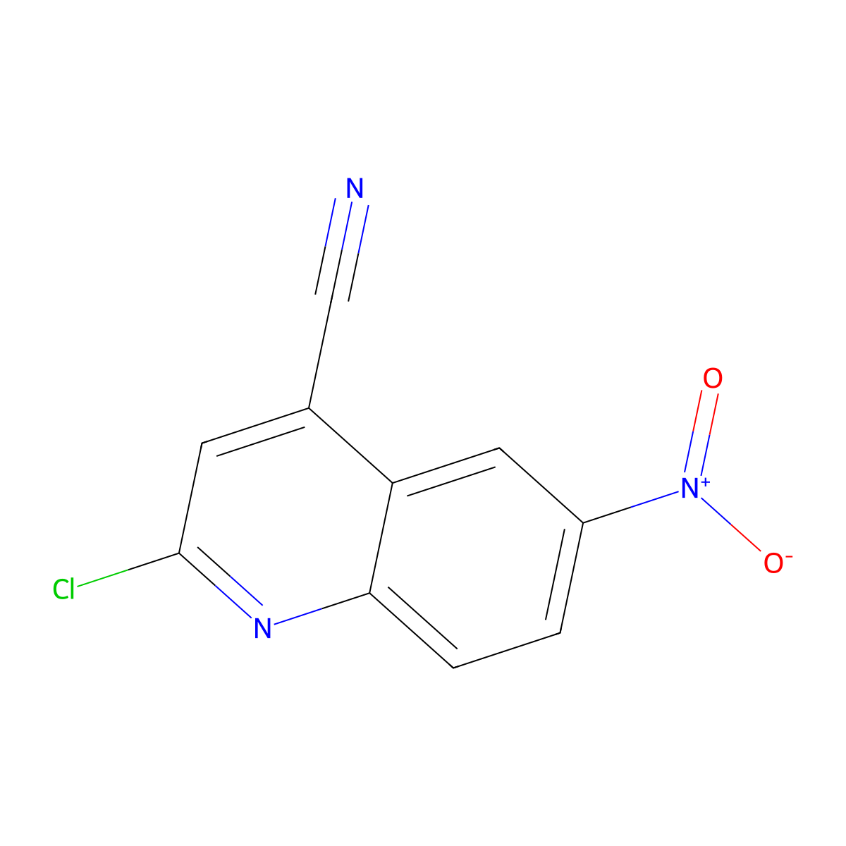 2-Chloro-6-nitroquinoline-4-carbonitrile molecular structure, CAS 81257-01-4