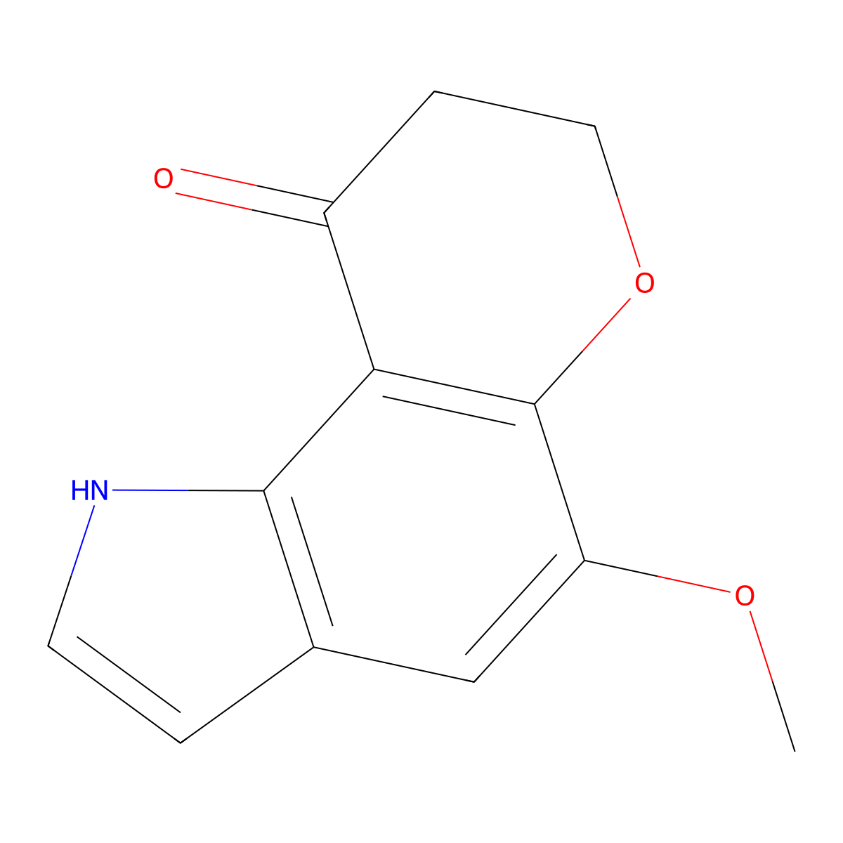 Pyrano(2,3-g)indol-9(1H)-one, 7,8-dihydro-5-methoxy- molecular structure, CAS 81258-07-3