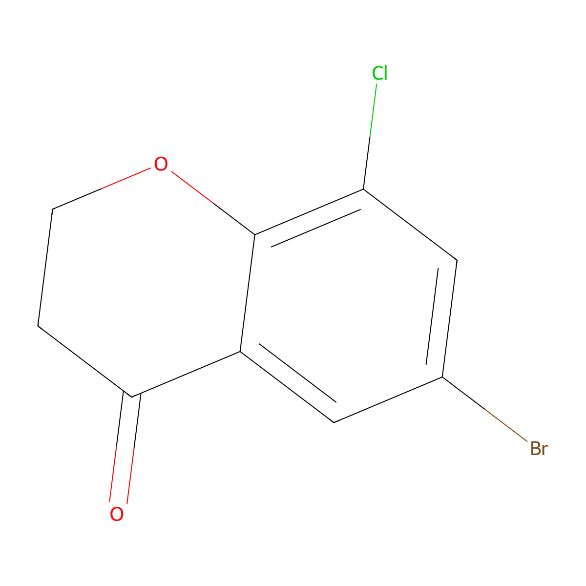 6-bromo-8-chloro-3,4-dihydro-2H-1-benzopyran-4-one molecular structure, CAS 81258-18-6
