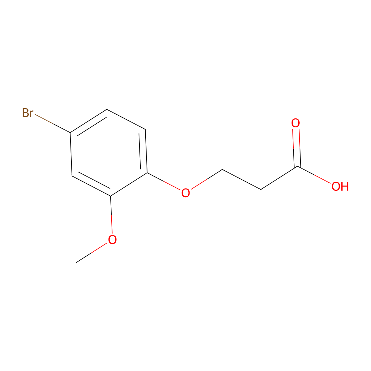 3-(4-Bromo-2-methoxyphenoxy)propanoic acid molecular structure, CAS 81258-24-4