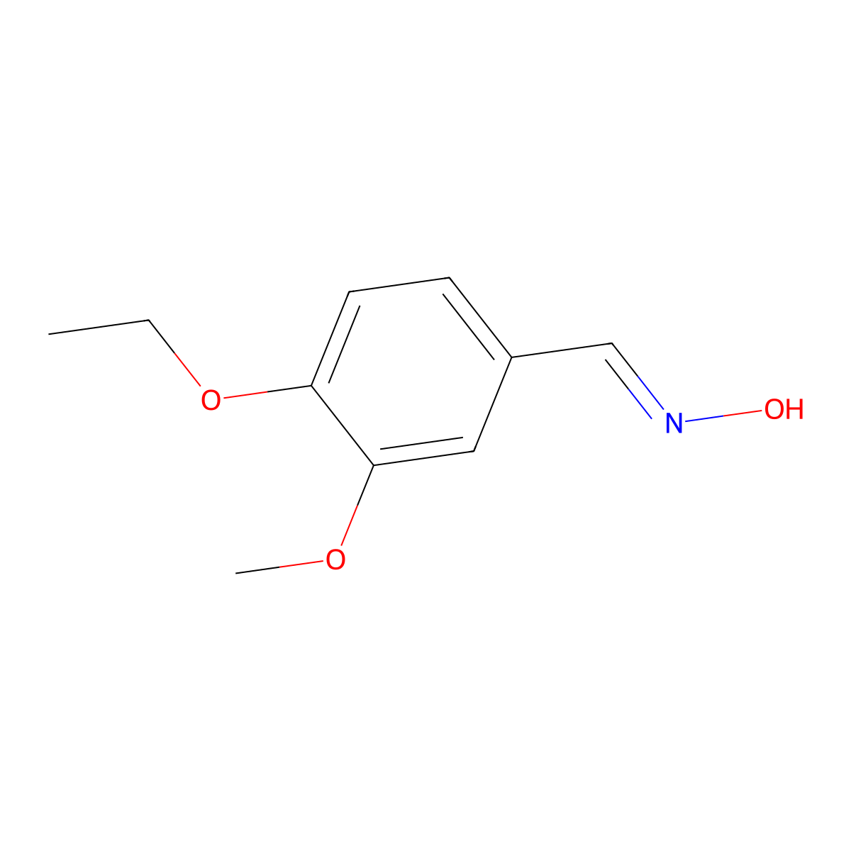 4-Ethoxy-3-methoxybenzaldehyde oxime molecular structure, CAS 81259-53-2