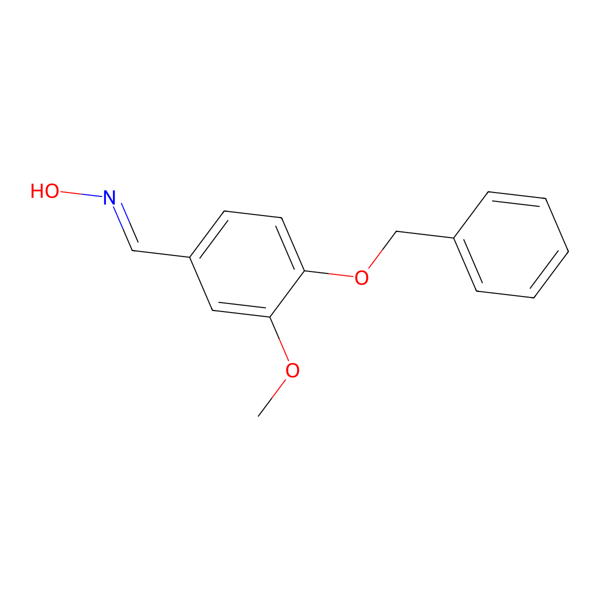 Benzaldehyde, 3-methoxy-4-(phenylmethoxy)-, oxime molecular structure, CAS 81259-54-3
