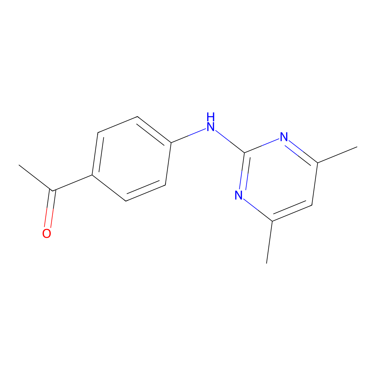 Ethanone, 1-[4-[(4,6-dimethyl-2-pyrimidinyl)amino]phenyl]- molecular structure, CAS 81261-94-1