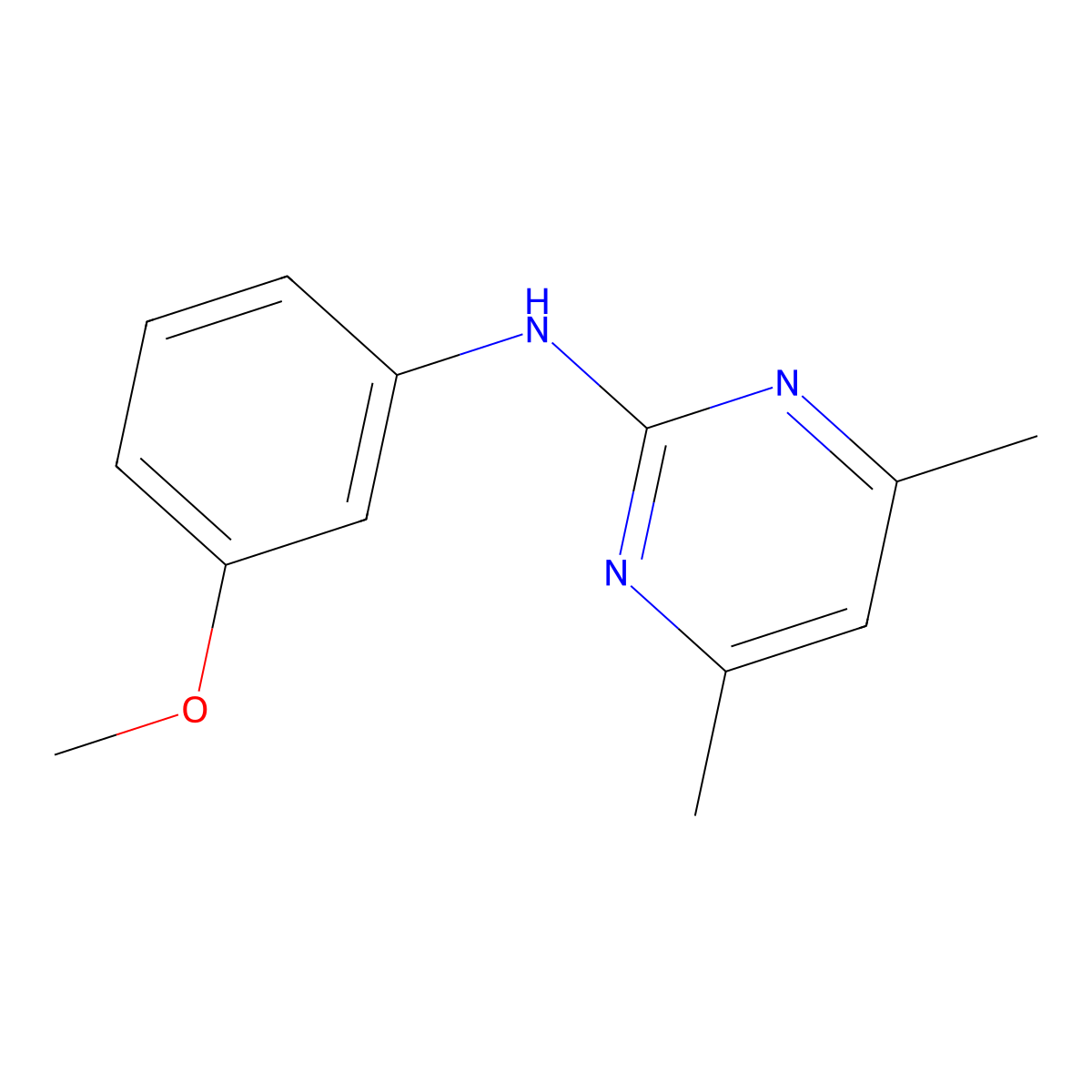 N-(3-methoxyphenyl)-4,6-dimethylpyrimidin-2-amine molecular structure, CAS 81261-98-5