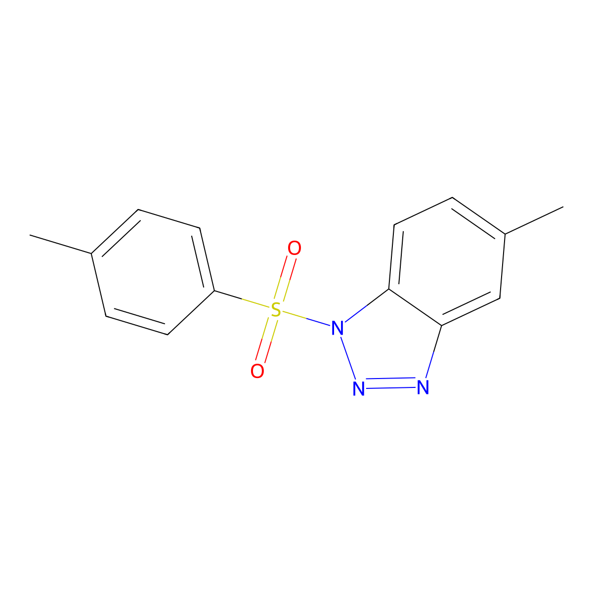5-methyl-1-(4-methylbenzenesulfonyl)-1H-1,2,3-benzotriazole molecular structure, CAS 81262-50-2