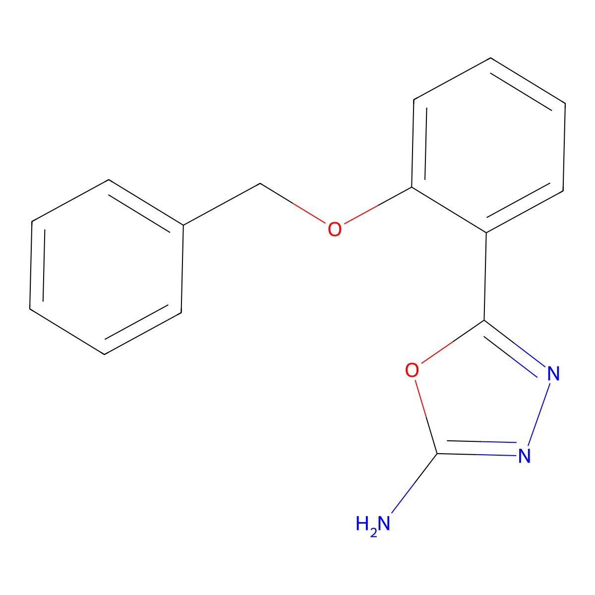 5-[2-(Benzyloxy)phenyl]-1,3,4-oxadiazol-2-amine molecular structure, CAS 81263-73-2