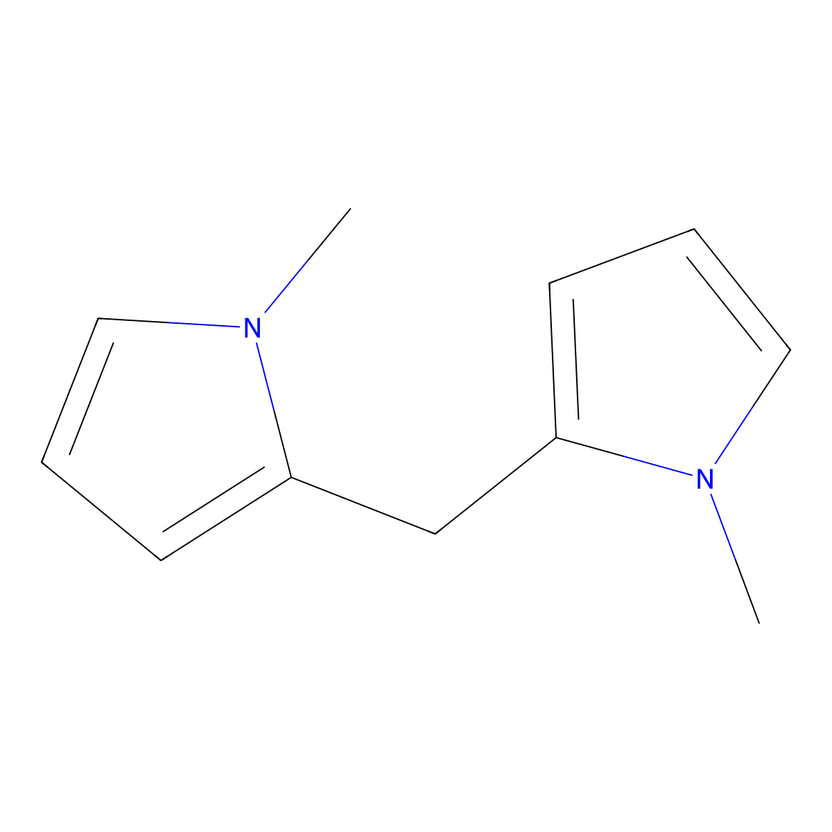 1-methyl-2-[(1-methyl-1H-pyrrol-2-yl)methyl]-1H-pyrrole molecular structure, CAS 81263-87-8