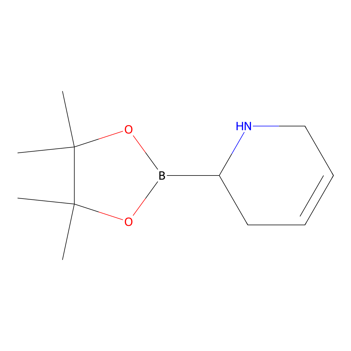2-(4,4,5,5-Tetramethyl-1,3,2-dioxaborolan-2-yl)-1,2,3,6-tetrahydropyridine molecular structure, CAS 812630-66-3