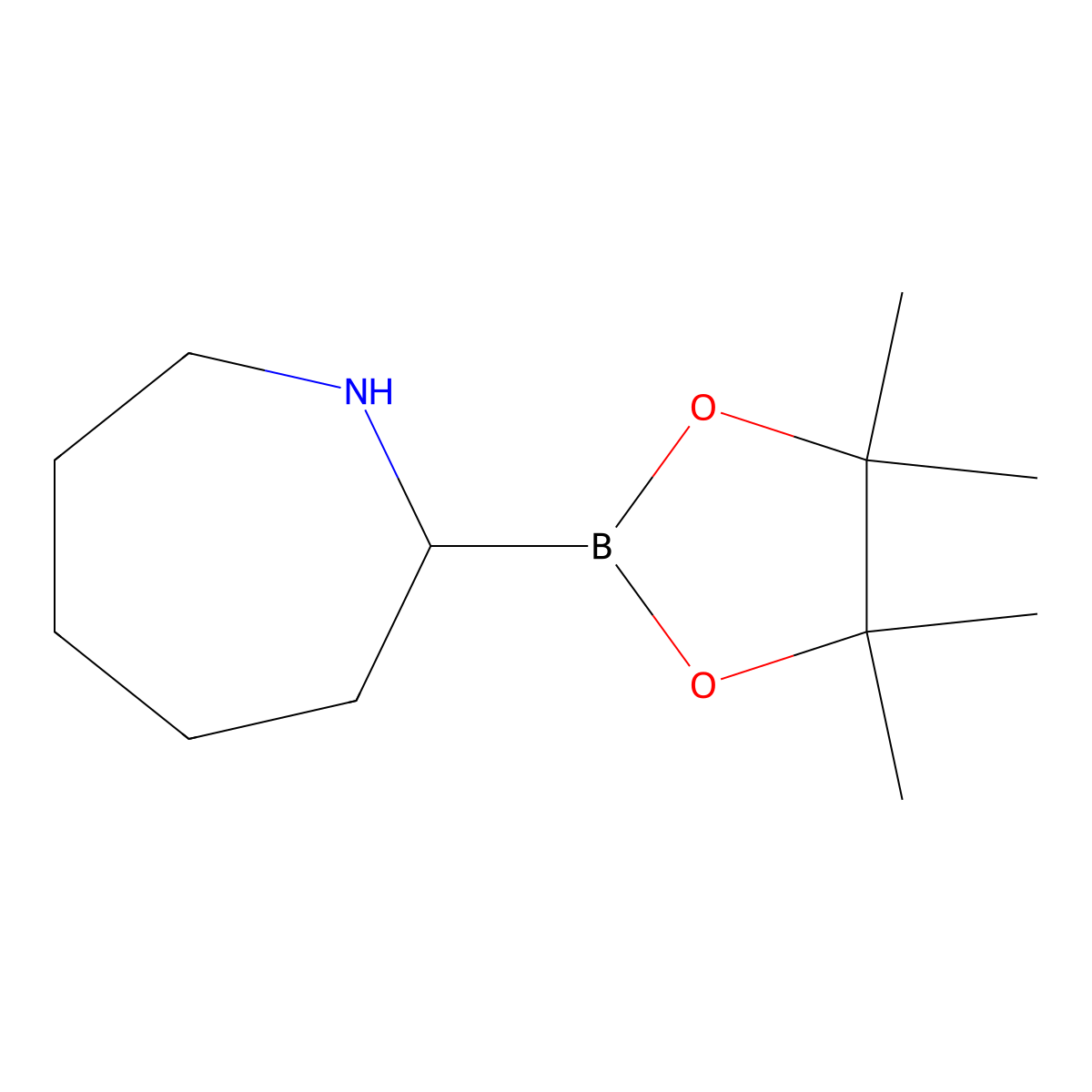 2-(Tetramethyl-1,3,2-dioxaborolan-2-yl)azepane molecular structure, CAS 812630-71-0