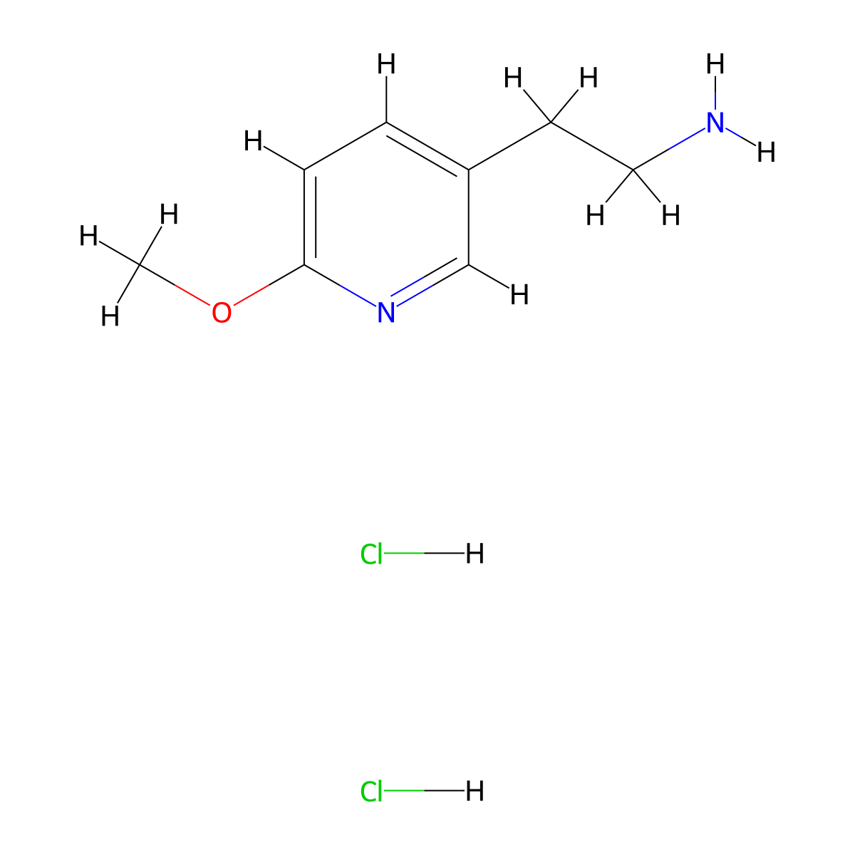 6-Methoxy-3-pyridineethanamine 2HCl molecular structure, CAS 812639-28-4