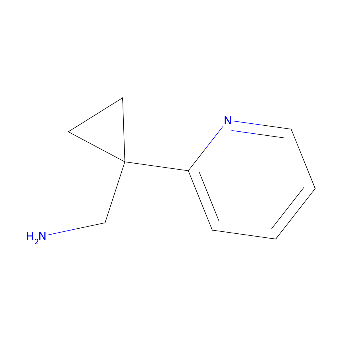 (1-(Pyridin-2-yl)cyclopropyl)methanamine molecular structure, CAS 812640-83-8