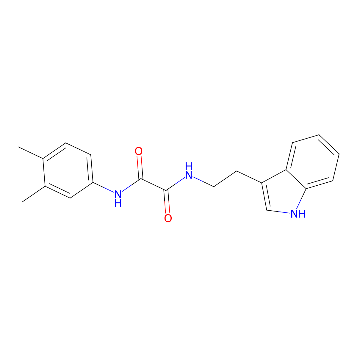 N'-(3,4-dimethylphenyl)-N-[2-(1H-indol-3-yl)ethyl]oxamide molecular structure, CAS 812641-46-6