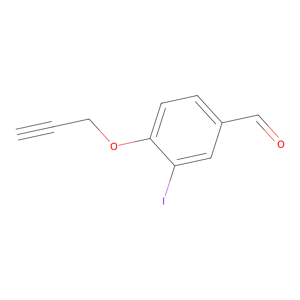 3-Iodo-4-(prop-2-yn-1-yloxy)benzaldehyde molecular structure, CAS 812642-63-0
