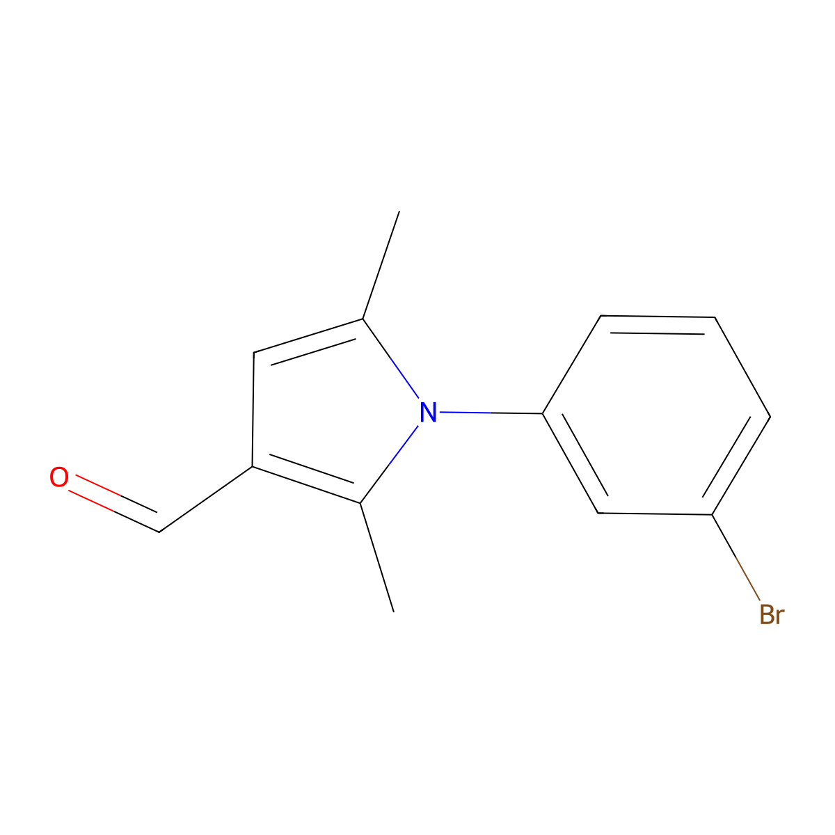 1-(3-bromophenyl)-2,5-dimethyl-1H-pyrrole-3-carbaldehyde molecular structure, CAS 812642-64-1