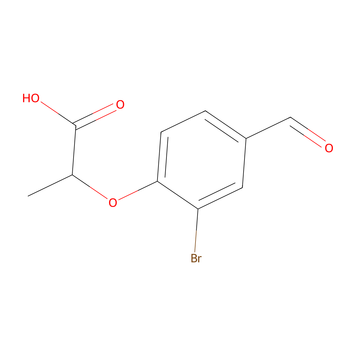 2-(2-Bromo-4-formylphenoxy)propanoic acid molecular structure, CAS 812642-67-4