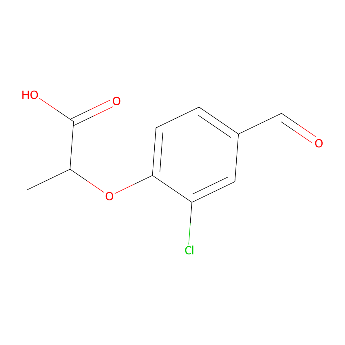 2-(2-Chloro-4-formylphenoxy)propanoic acid molecular structure, CAS 812642-71-0