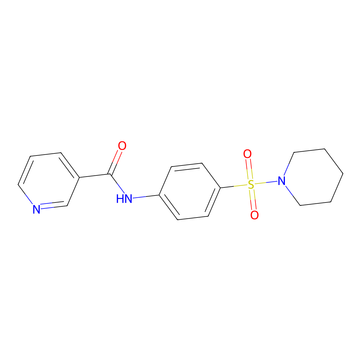 N-(4-piperidin-1-ylsulfonylphenyl)pyridine-3-carboxamide molecular structure, CAS 812642-83-4