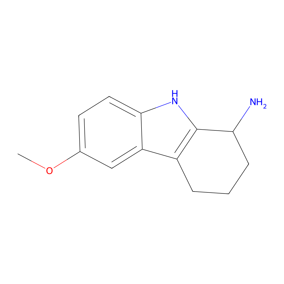 6-methoxy-2,3,4,9-tetrahydro-1H-carbazol-1-amine molecular structure, CAS 812649-09-5