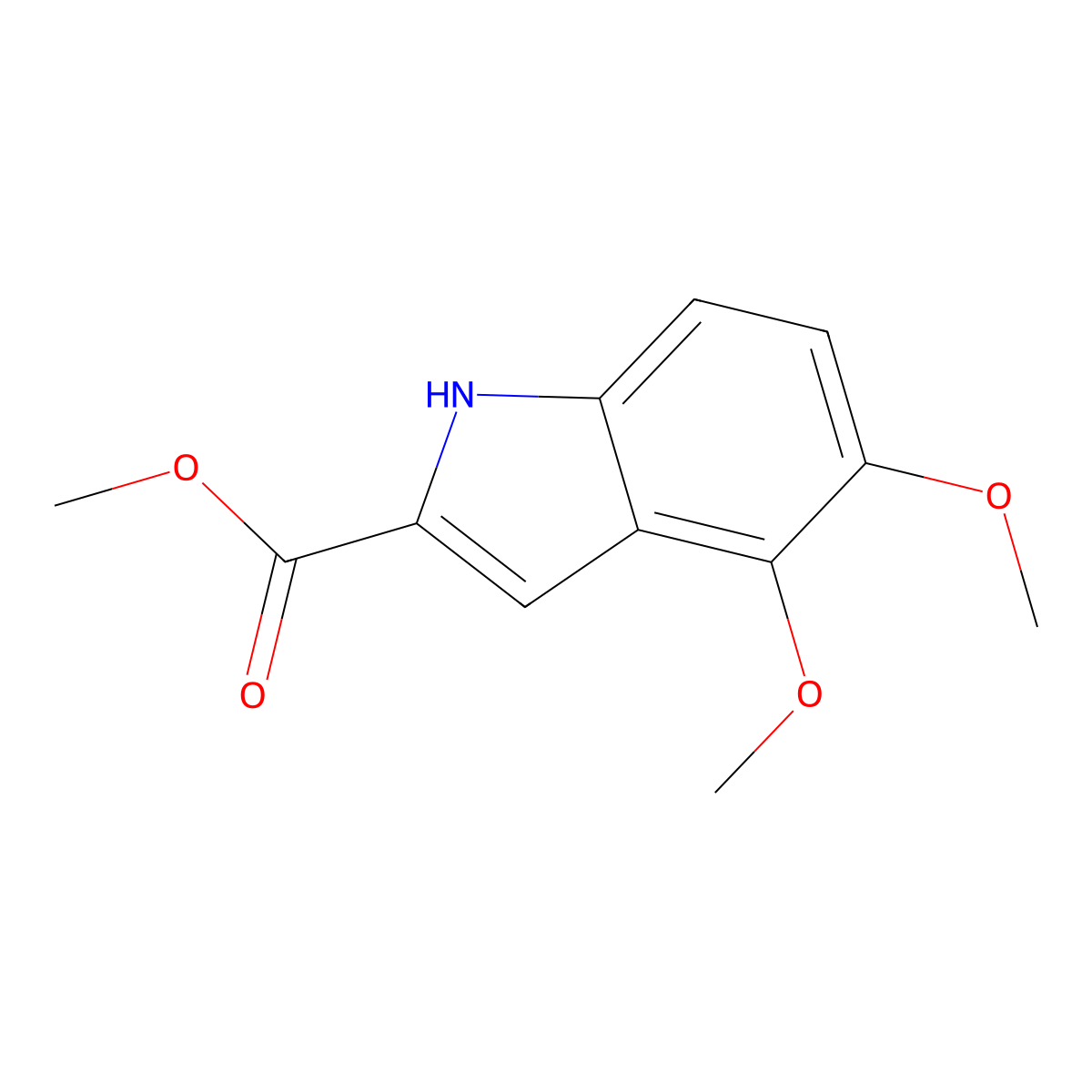 methyl 4,5-dimethoxy-1H-indole-2-carboxylate molecular structure, CAS 812652-84-9