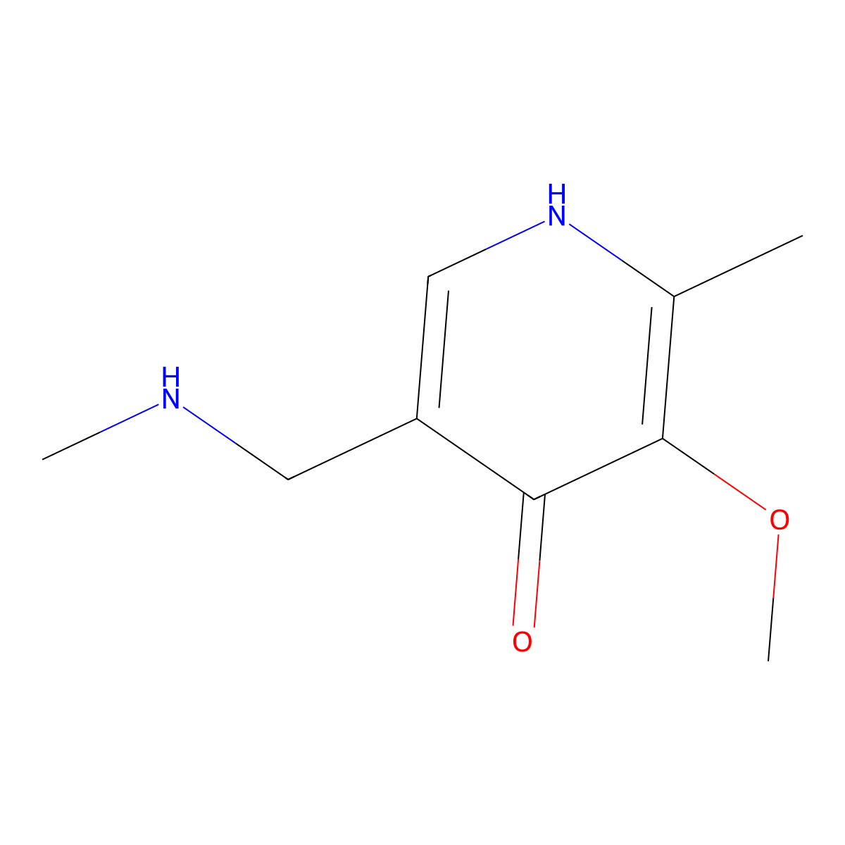 3-Methoxy-2-methyl-5-[(methylamino)methyl]-1,4-dihydropyridin-4-one molecular structure, CAS 812653-95-5
