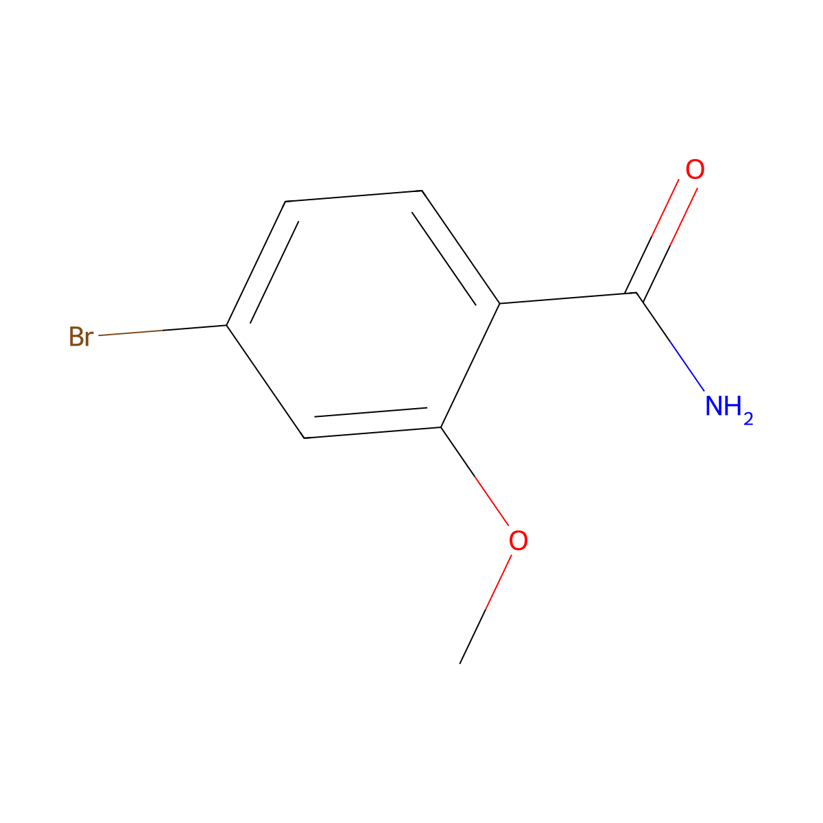 4-Bromo-2-methoxybenzamide molecular structure, CAS 812667-44-0