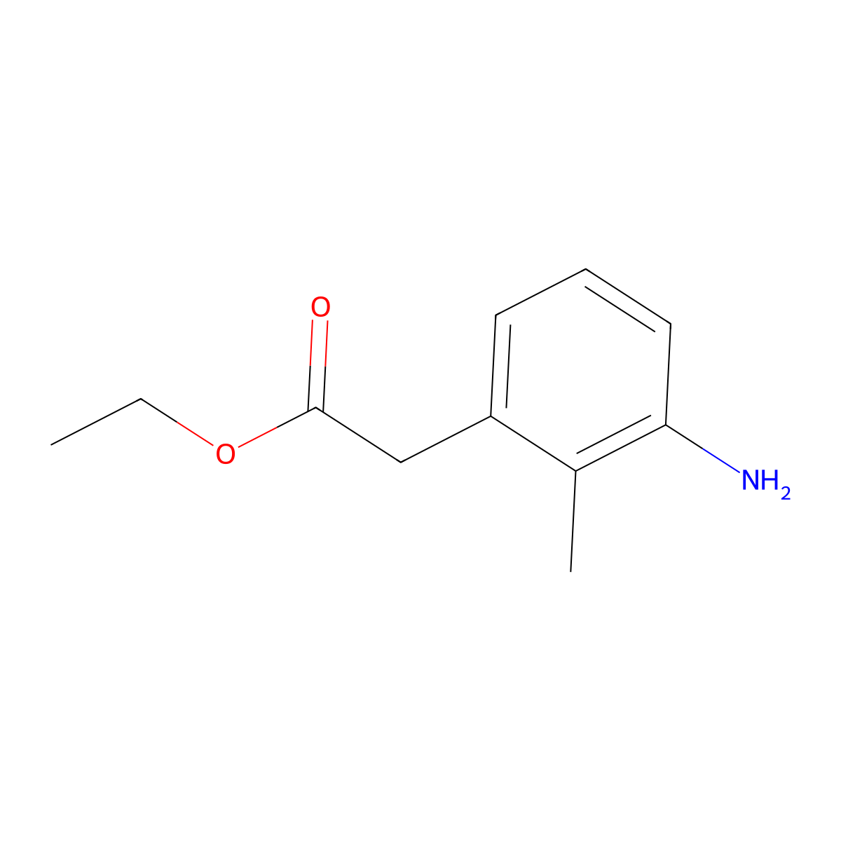Ethyl 2-(3-amino-2-methylphenyl)acetate molecular structure, CAS 812668-49-8