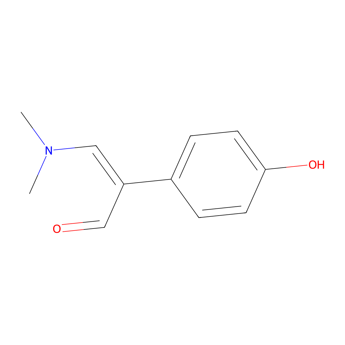 3-(Dimethylamino)-2-(4-hydroxyphenyl)acrylaldehyde molecular structure, CAS 81267-58-5