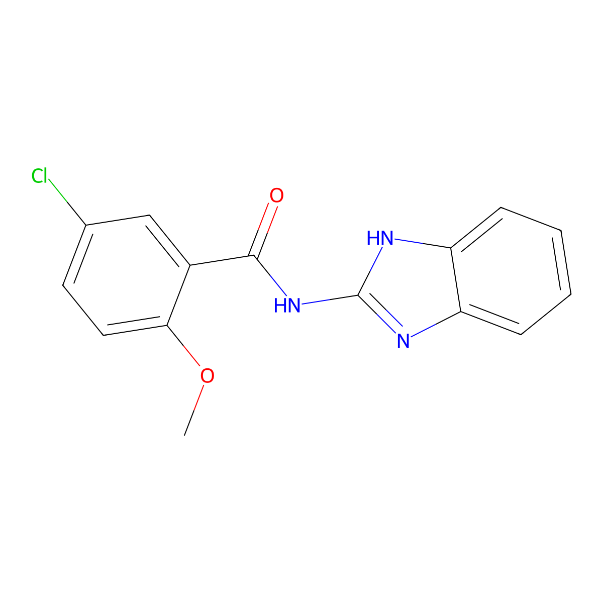 N-(1H-benzimidazol-2-yl)-5-chloro-2-methoxybenzamide molecular structure, CAS 81268-49-7