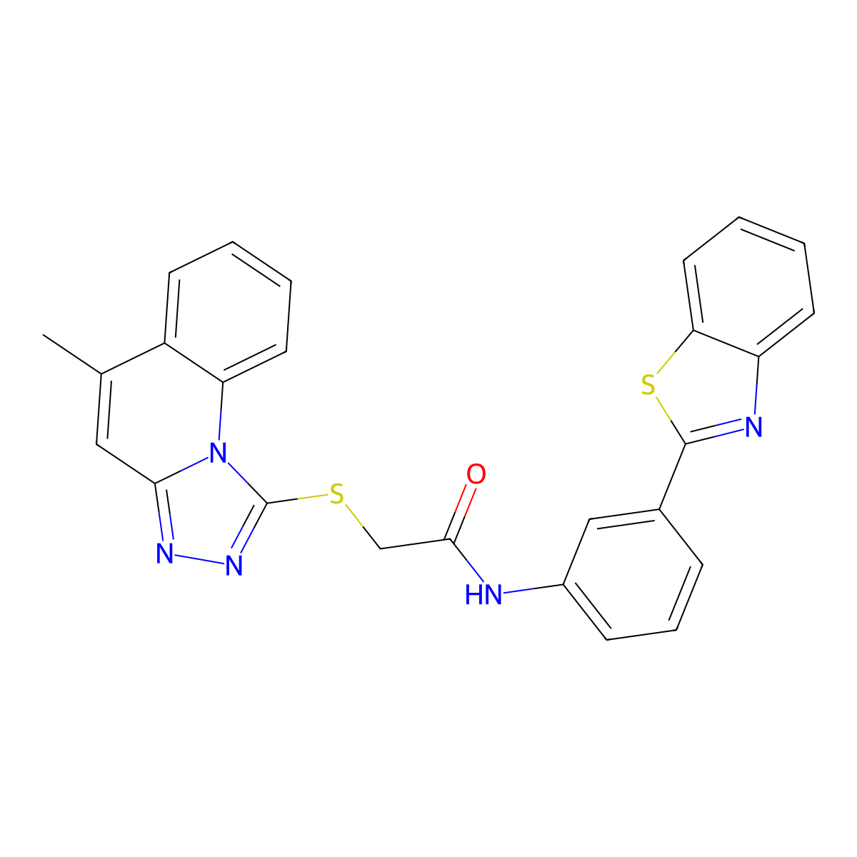 N-[3-(1,3-benzothiazol-2-yl)phenyl]-2-({5-methyl-[1,2,4]triazolo[4,3-a]quinolin-1-yl}sulfanyl)acetamide molecular structure, CAS 812685-74-8