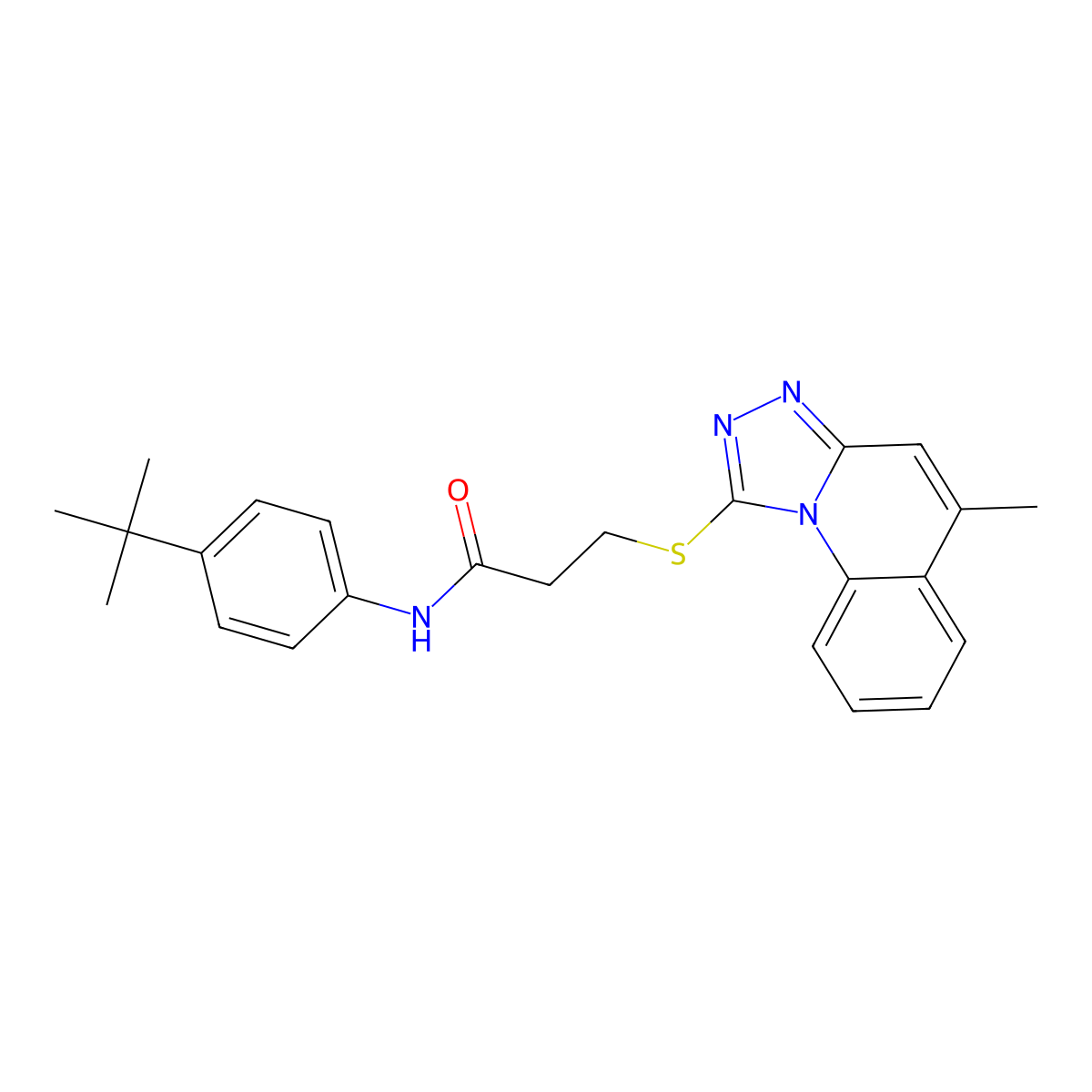 N-(4-tert-butylphenyl)-3-({5-methyl-[1,2,4]triazolo[4,3-a]quinolin-1-yl}sulfanyl)propanamide molecular structure, CAS 812685-77-1