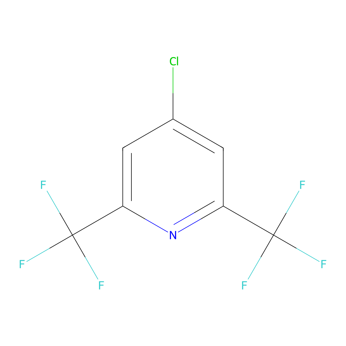 4-Chloro-2,6-bis(trifluoromethyl)pyridine molecular structure, CAS 81269-96-7