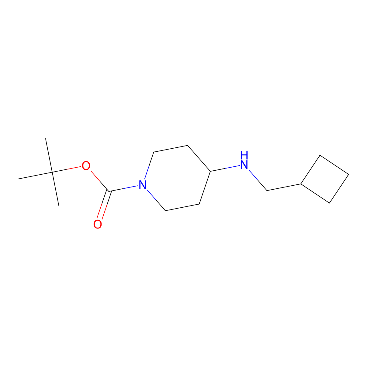Tert-butyl 4-[(cyclobutylmethyl)amino]piperidine-1-carboxylate molecular structure, CAS 812690-25-8