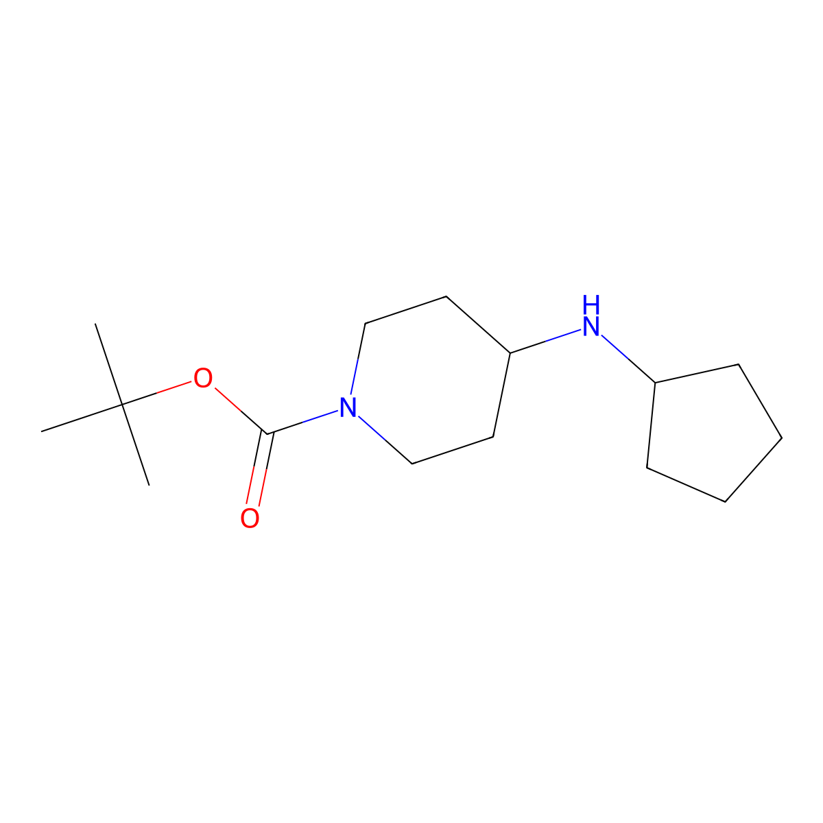 Tert-butyl 4-(cyclopentylamino)piperidine-1-carboxylate molecular structure, CAS 812690-40-7
