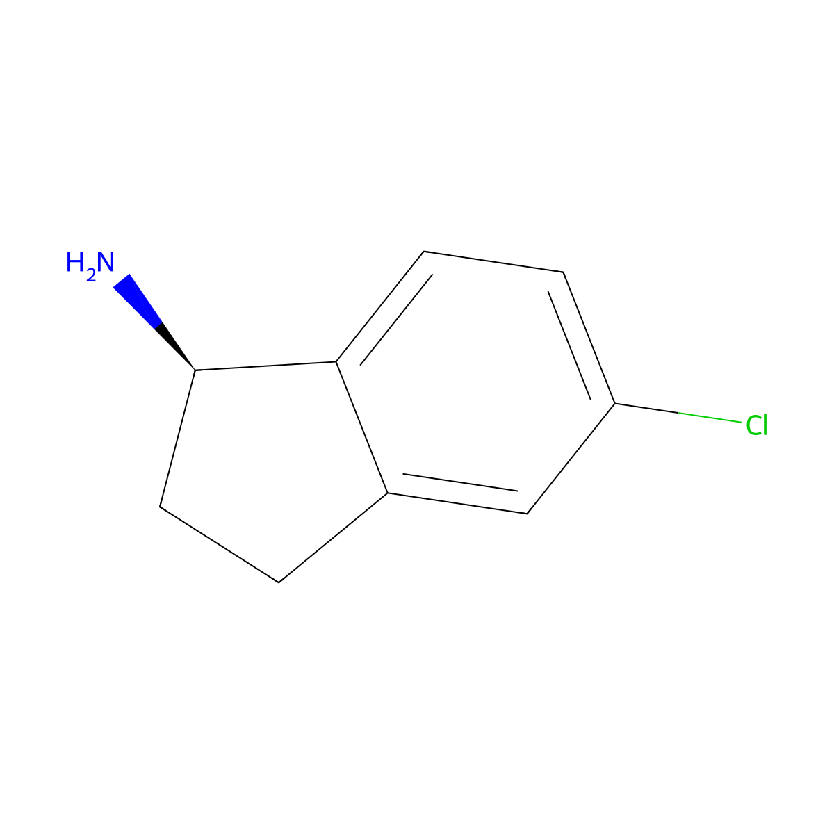 (R)-5-Chloro-2,3-dihydro-1H-inden-1-amine molecular structure, CAS 812695-59-3