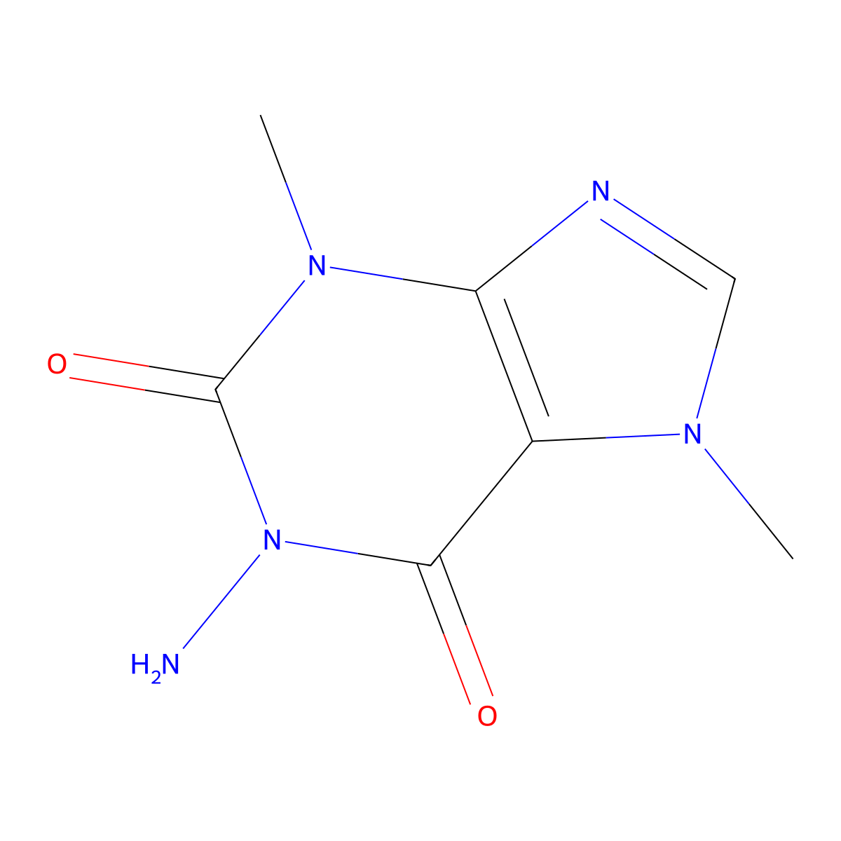1-Amino-3,7-dimethyl-3,7-dihydro-1H-purine-2,6-dione molecular structure, CAS 81281-47-2