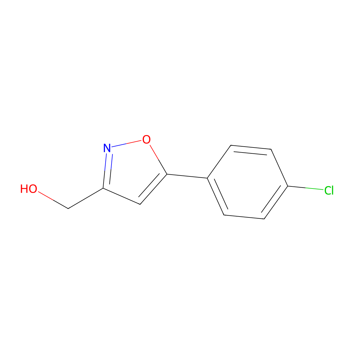 [5-(4-Chlorophenyl)-1,2-oxazol-3-yl]methanol molecular structure, CAS 81282-13-5