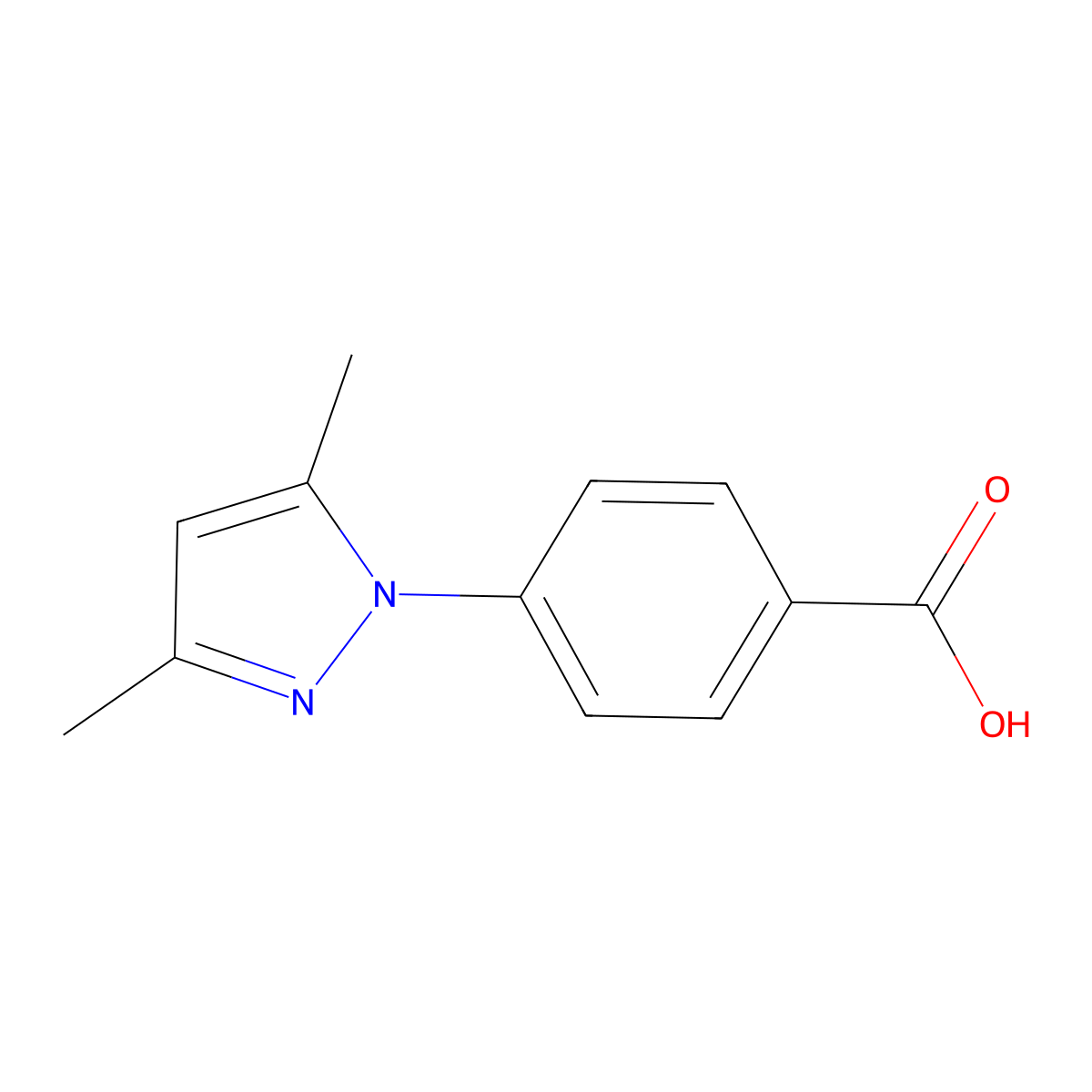 4-(3,5-dimethyl-1H-pyrazol-1-yl)benzoic acid molecular structure, CAS 81282-82-8
