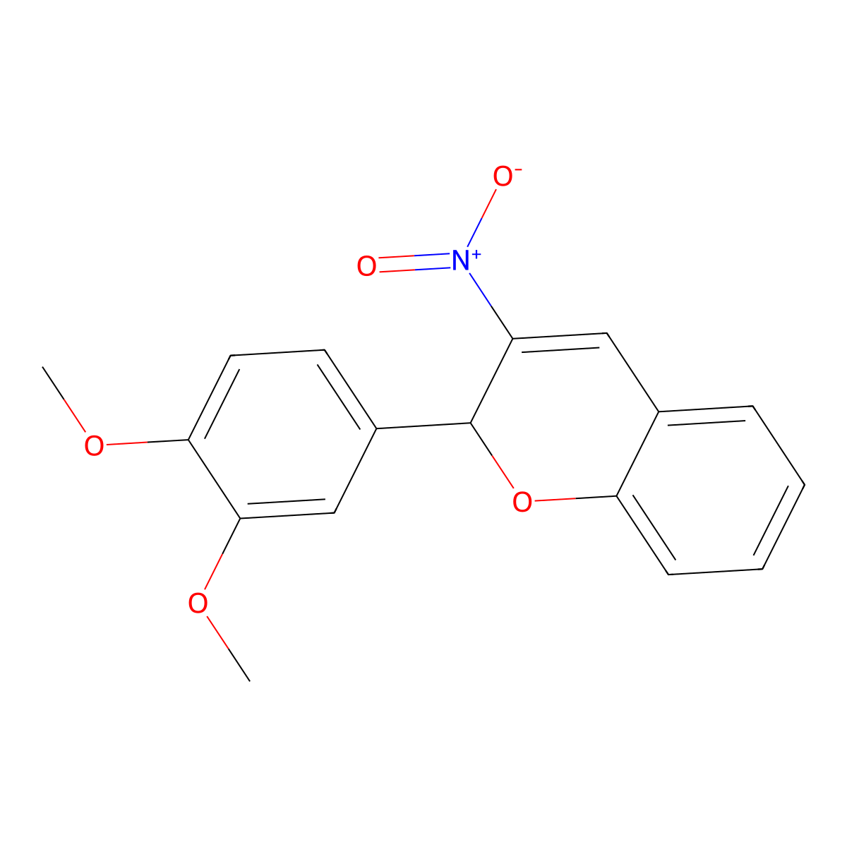 2-(3,4-dimethoxyphenyl)-3-nitro-2H-chromene molecular structure, CAS 81289-17-0