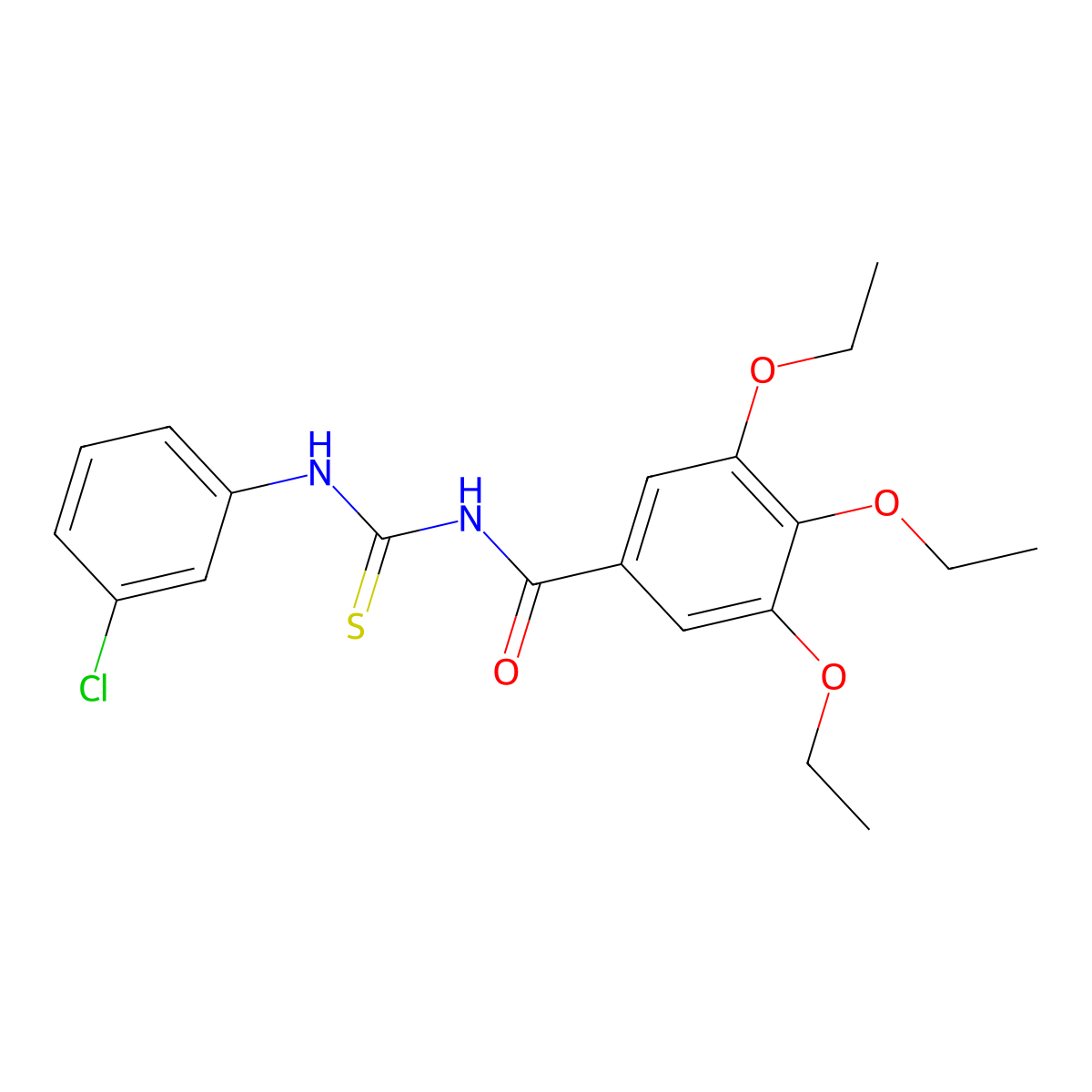 N-[(3-chlorophenyl)carbamothioyl]-3,4,5-triethoxybenzamide molecular structure, CAS 81292-60-6