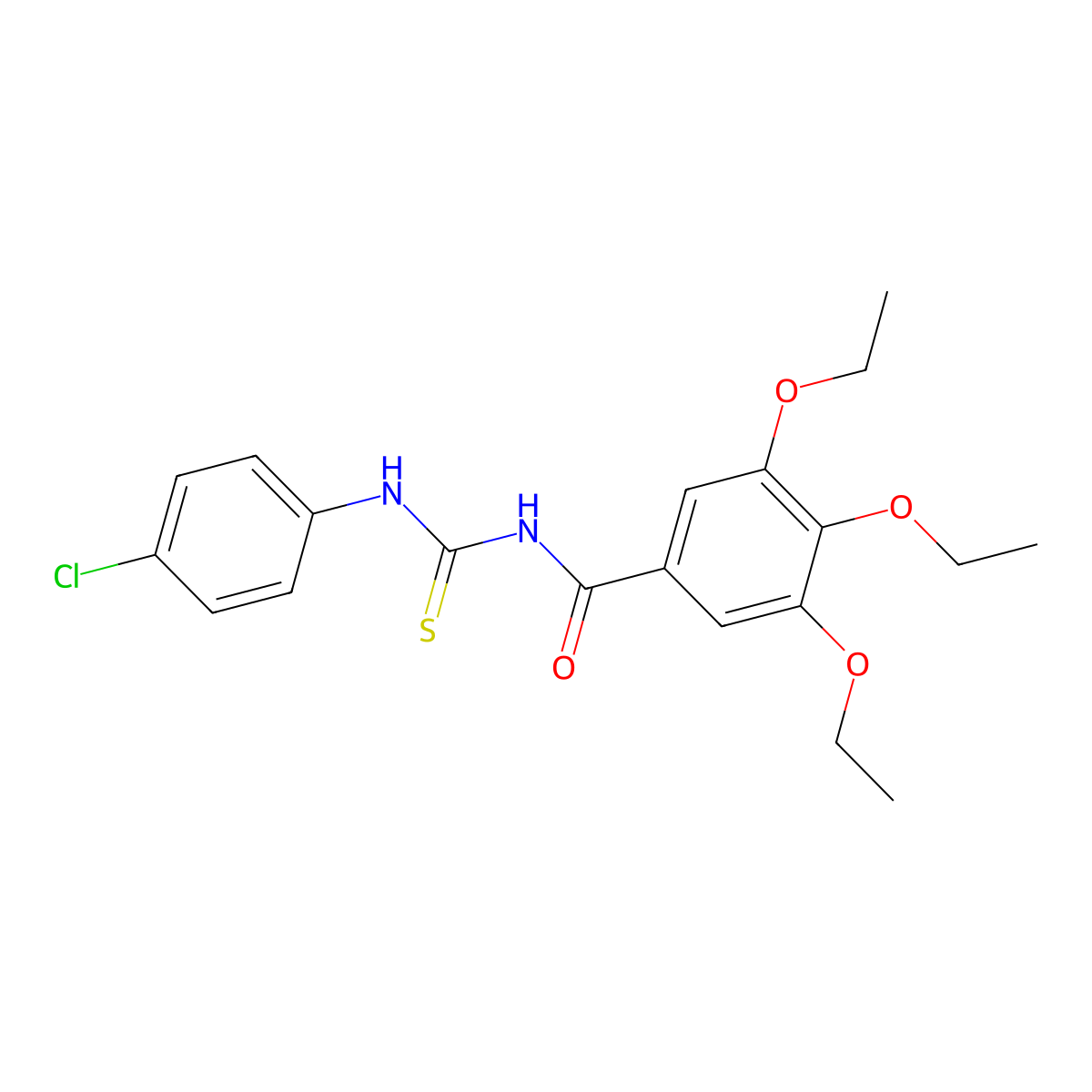 N-[(4-chlorophenyl)carbamothioyl]-3,4,5-triethoxybenzamide molecular structure, CAS 81292-61-7