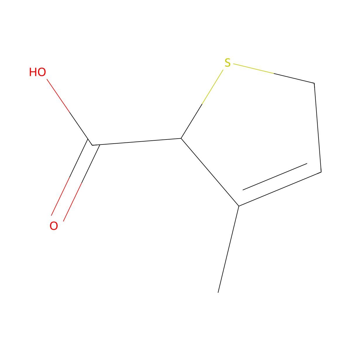 3-Methyl-2,5-dihydrothiophene-2-carboxylic acid molecular structure, CAS 81292-72-0