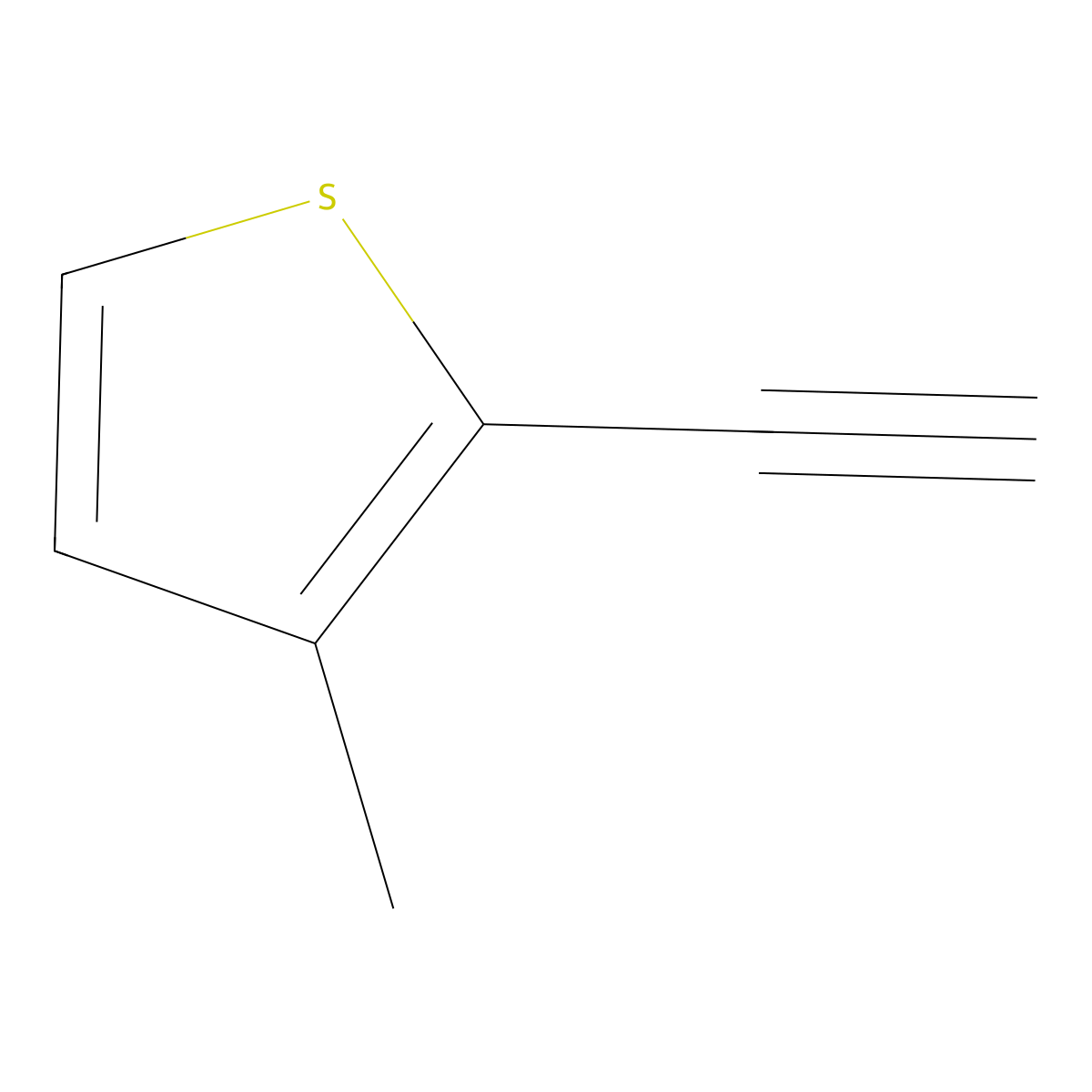 2-Ethynyl-3-methylthiophene molecular structure, CAS 81294-11-3
