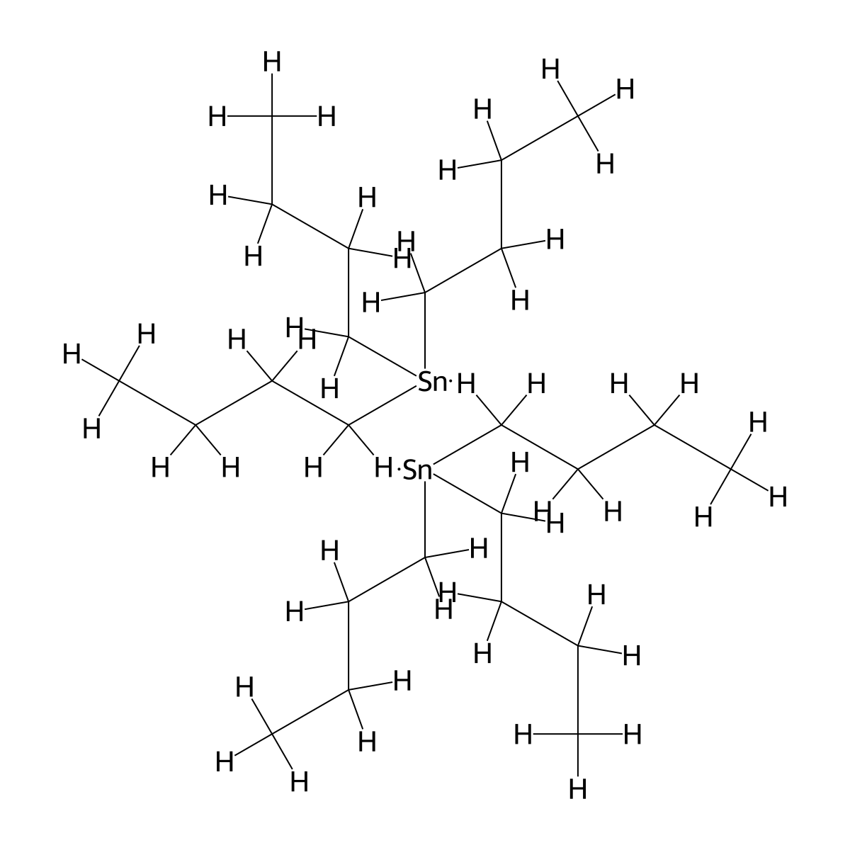 Hexabutyldistannane molecular structure, CAS 813-19-4