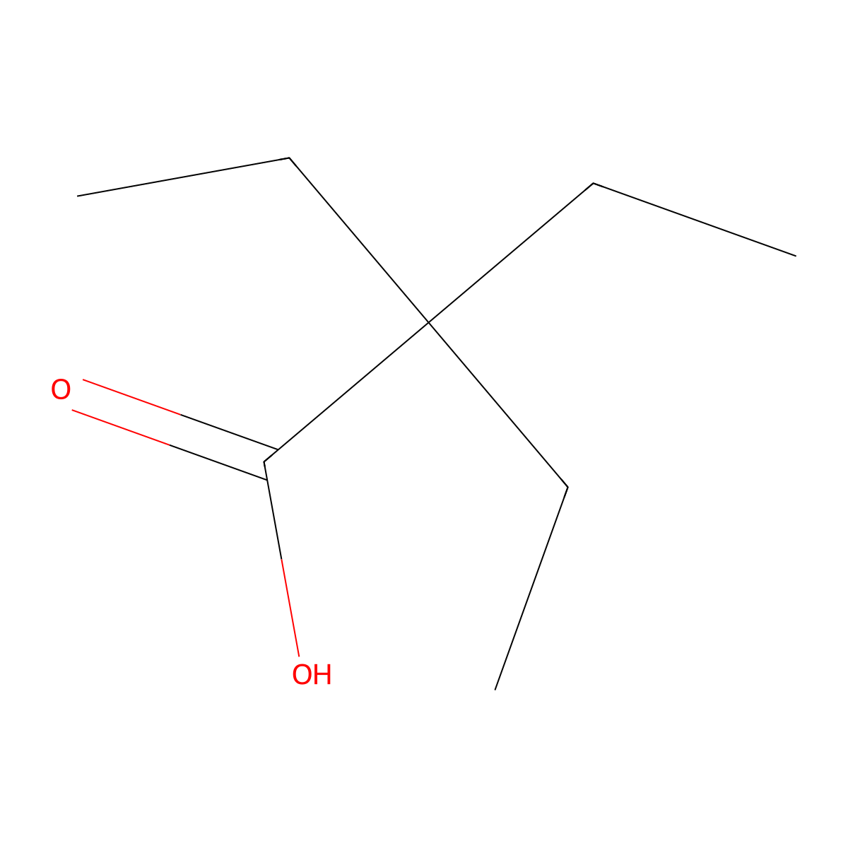 2,2-Diethylbutanoic acid molecular structure, CAS 813-58-1