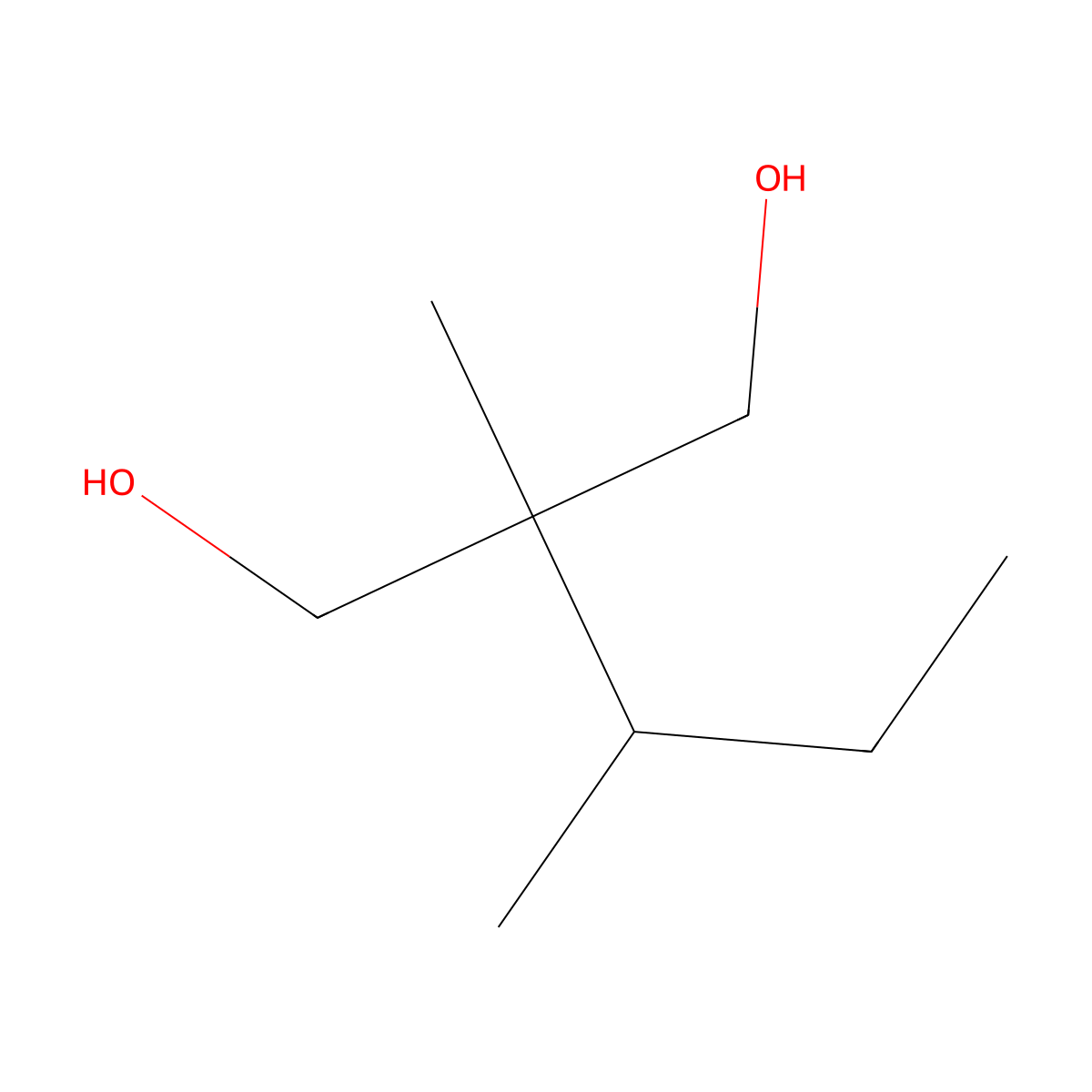 1,3-Propanediol, 2-methyl-2-(1-methylpropyl)- molecular structure, CAS 813-60-5