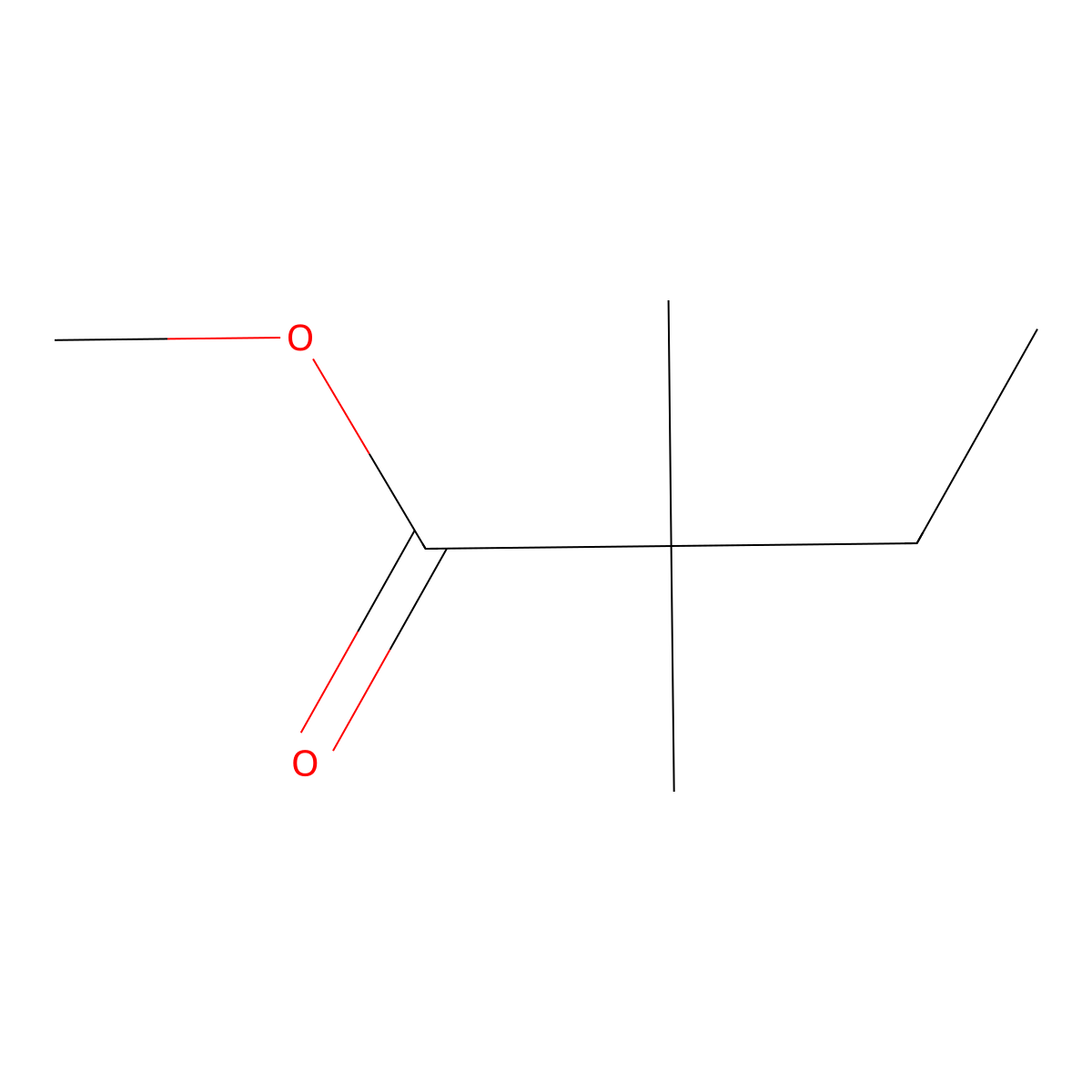 Methyl 2,2-dimethylbutanoate molecular structure, CAS 813-67-2