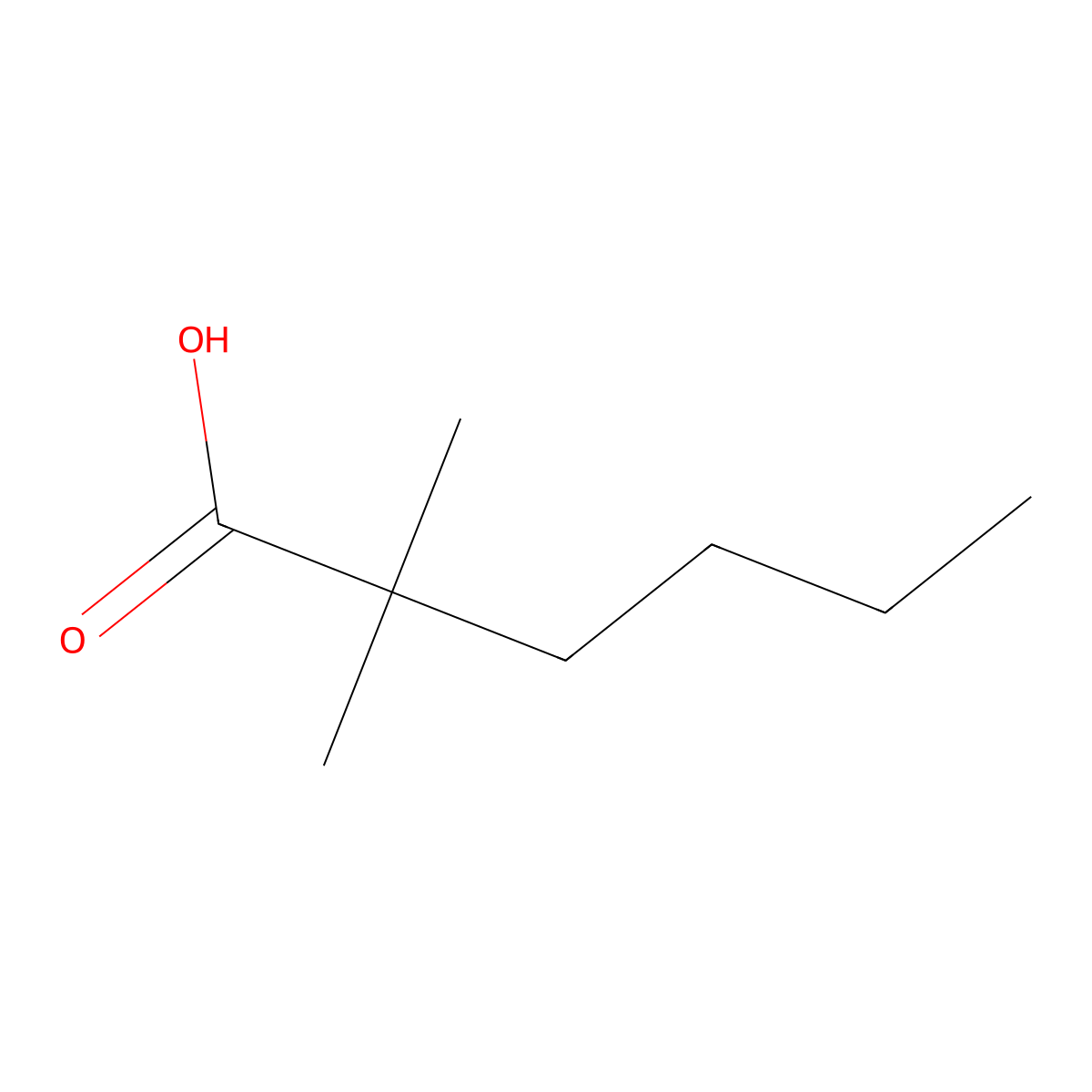 2,2-Dimethylhexanoic Acid molecular structure, CAS 813-72-9