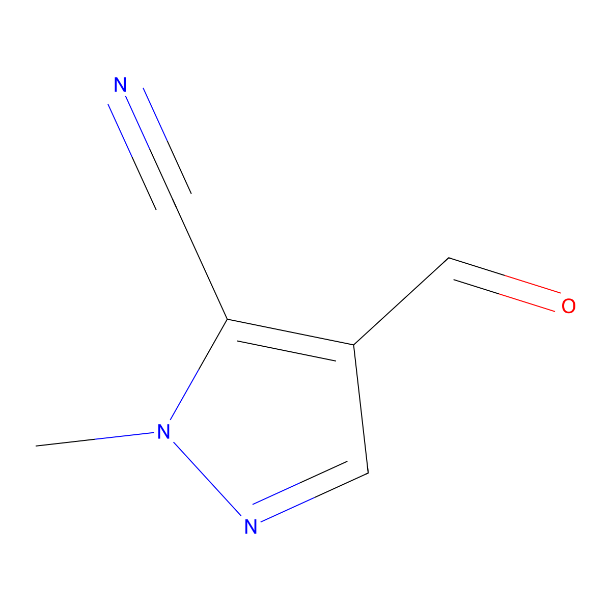 4-Formyl-1-methyl-1H-pyrazole-5-carbonitrile molecular structure, CAS 81303-56-2